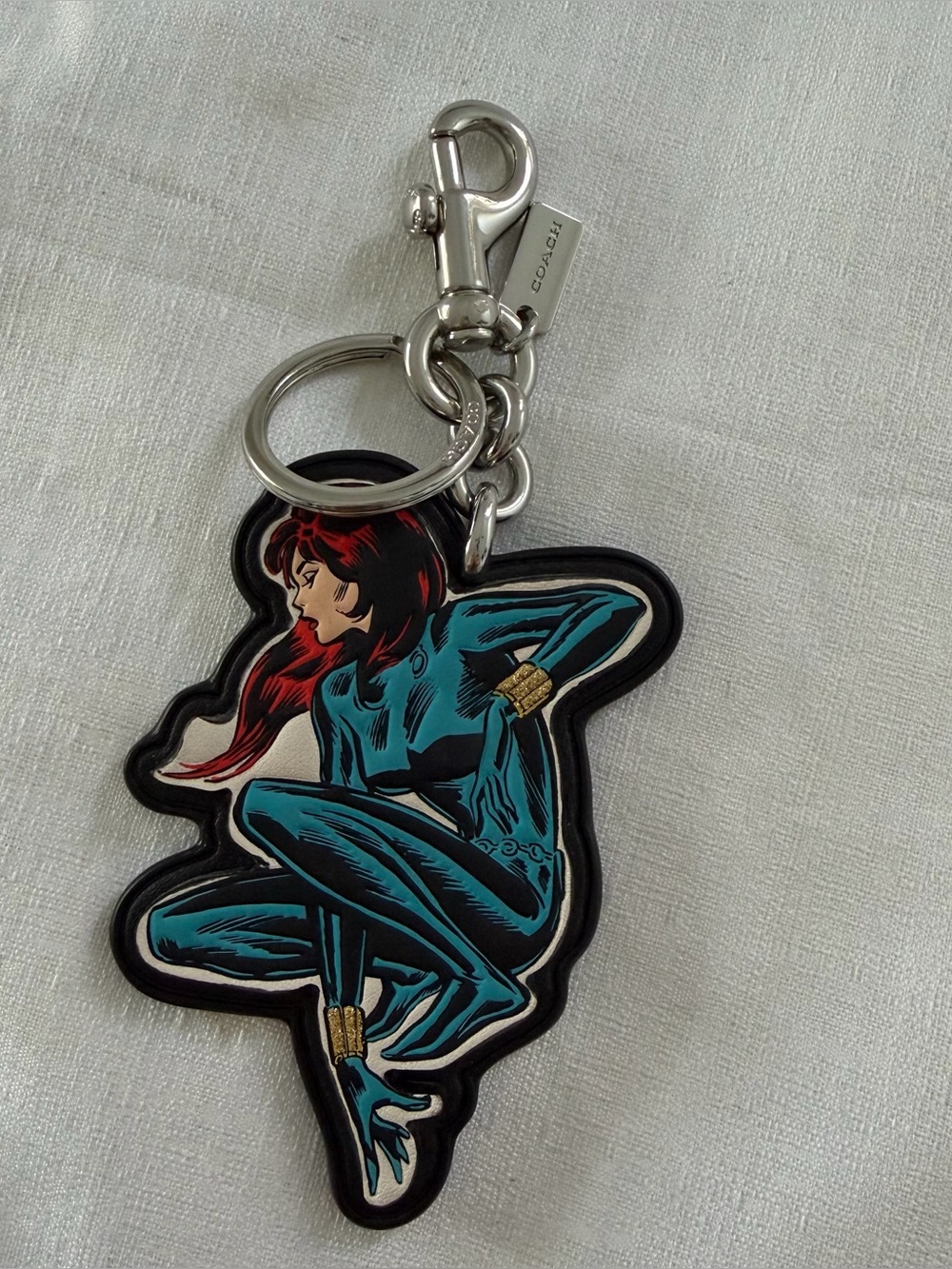 COACH marvel black widow keychain